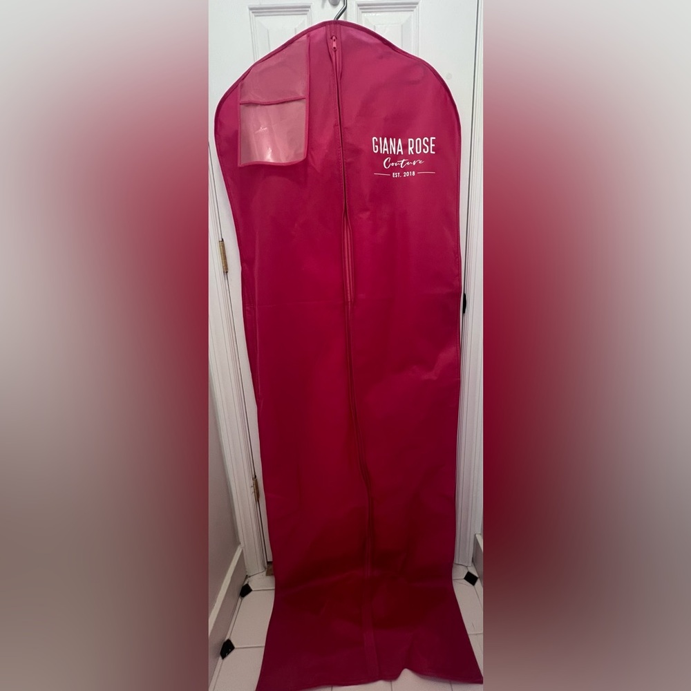 Ashley Lauren Designer hot pink beaded Prom Dress Size 00 - Picture 7 of 9